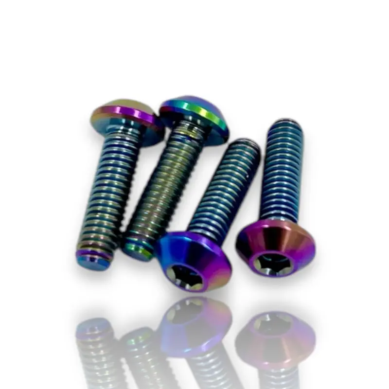 Flat Top Titanium Button Head Screw Packs (4Pcs) 1