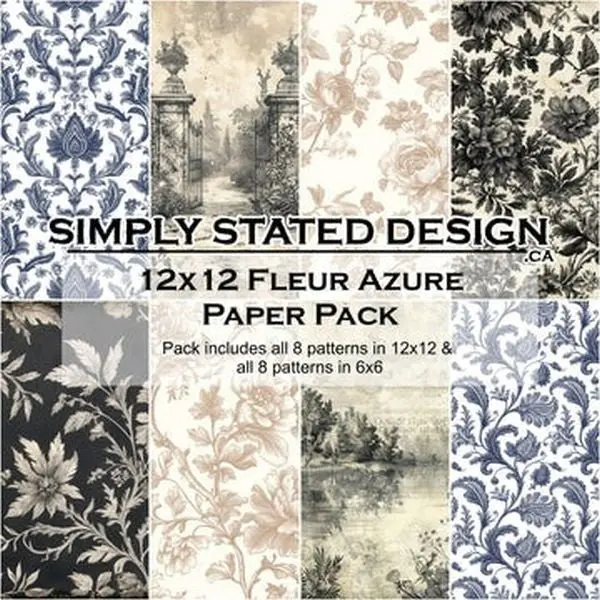 Fleur Azure - 12X12 Collection Pack 1