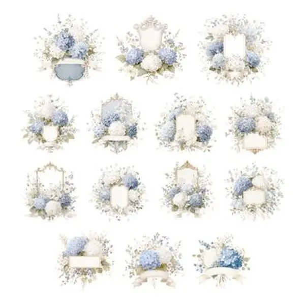 Fleur Azure - Ephemera - Floral Crest 1