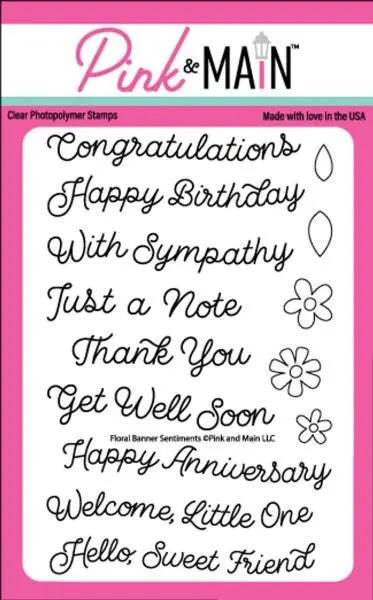 Floral Banner Sentiments - Clear Stamps 1