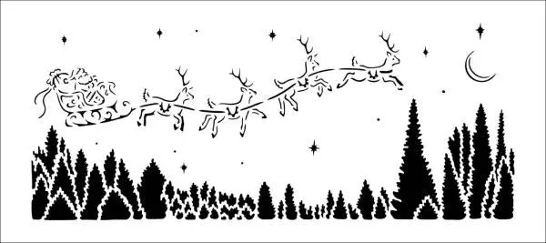 Flying Santa - Slimline Stencil 1