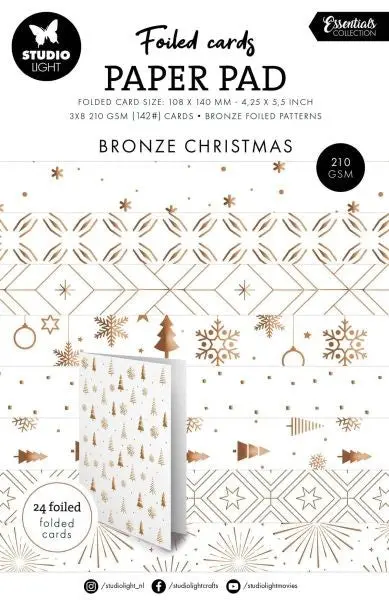 Foiled Cards Paper Pad - Bronze Patterns Essentials 1