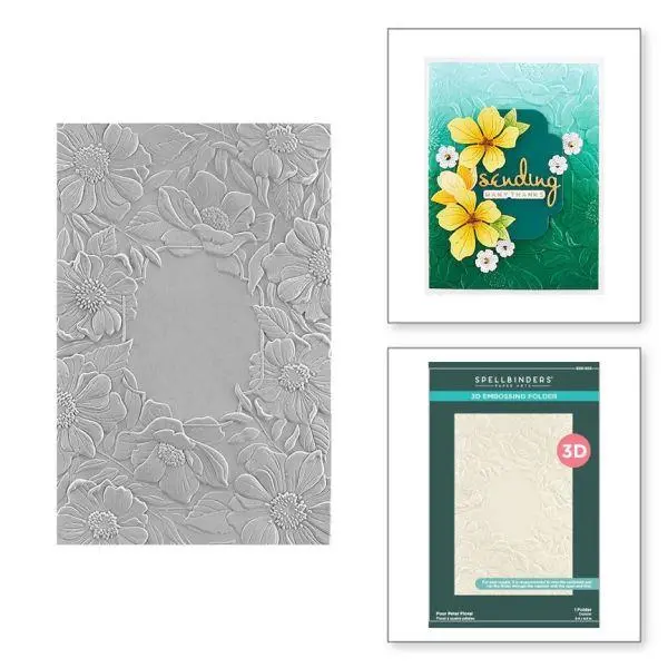 Four Petal Collection - Four Petal Floral 3D Embossing Folder 1