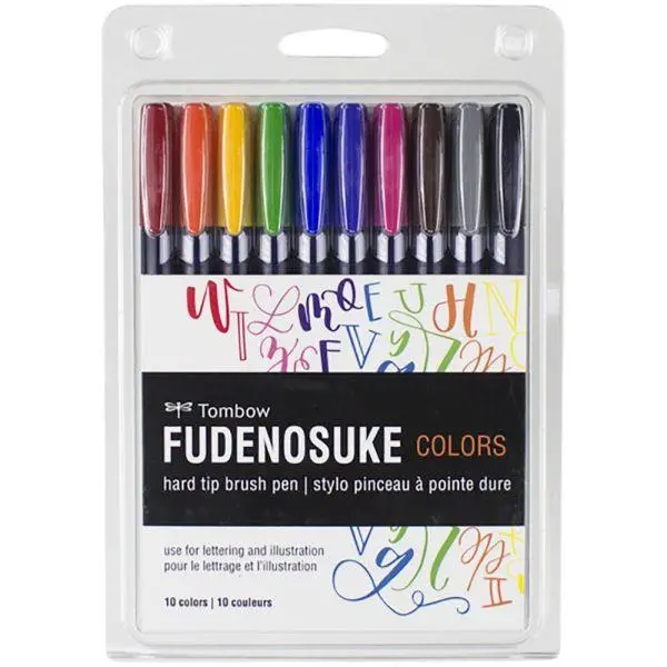 Fudenosuke Color Brush Pens - 10/Pkg 1