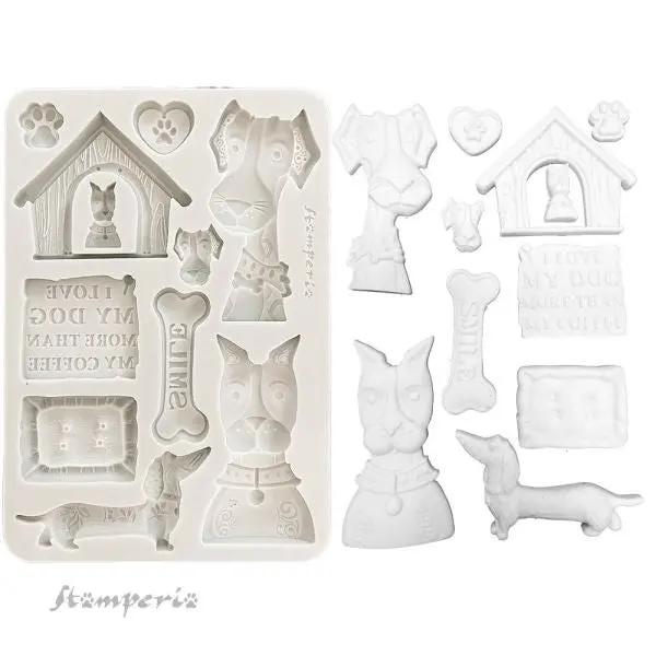 Furry Friends - A5 Silicone Mould - I Love My Dog 1