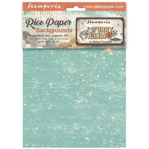 Furry Friends - A6 Rice Paper Backgrounds 1
