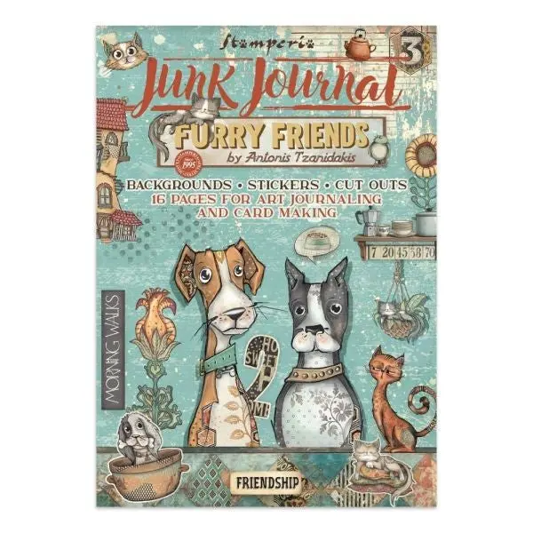 Furry Friends - Junk Journal Backgrounds , Stickers, & Cut Outs 1