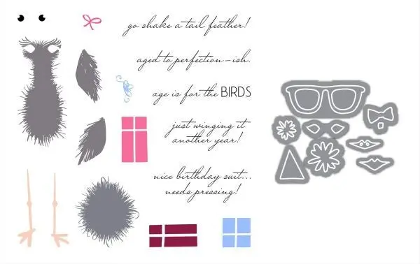 Fuzzy Wuzzies Birthday Suit Add-On - Stamps & Dies 1