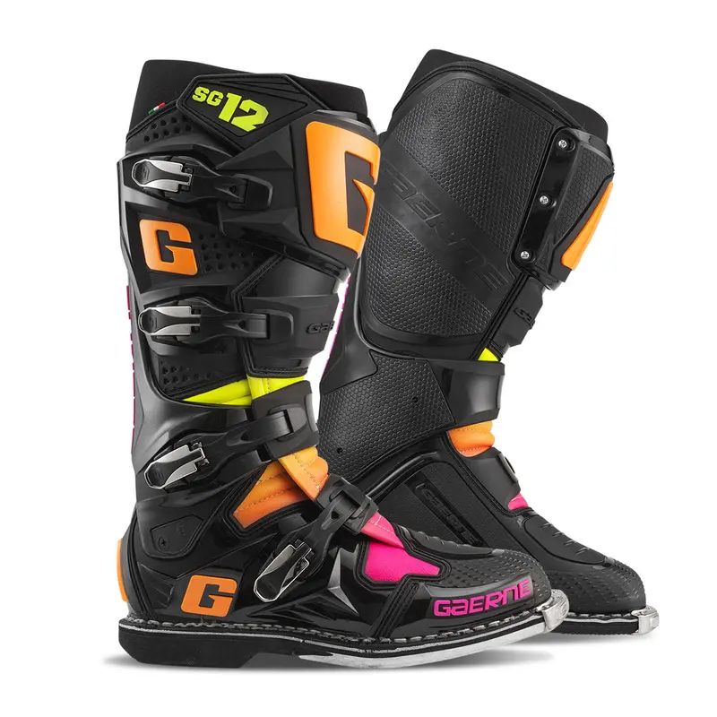 Gaerne Sg12 Motocross Boots - Black Orange Pink (Le) 1