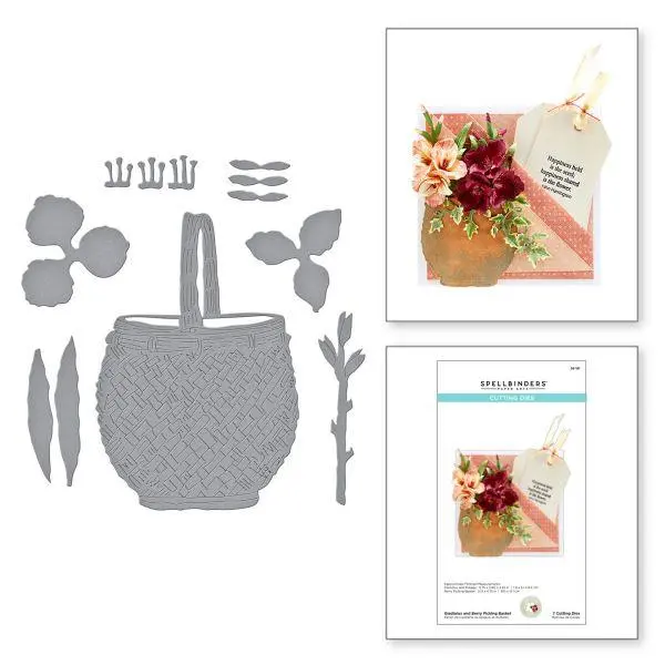 Garden Club Dies - Gladiolus And Berry Picking Basket 1