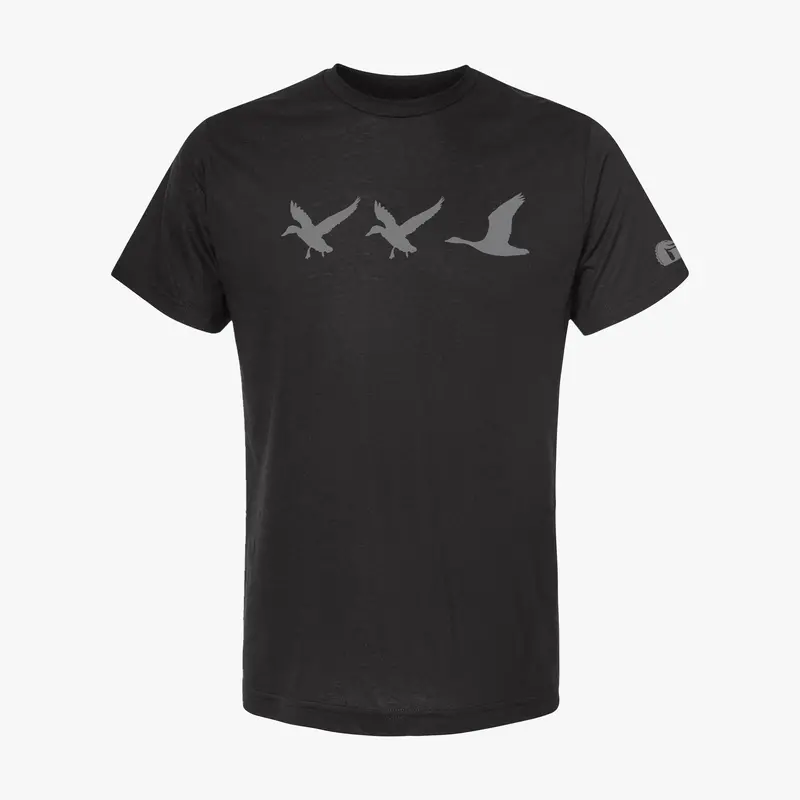 Gator Waders Duck Duck Goose Graphic Tee | Heather Black 1