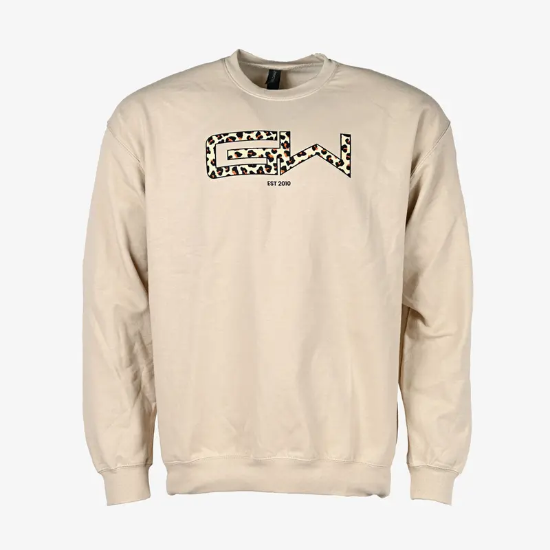 Gator Waders Gw Leopard Crewneck | Sand 1