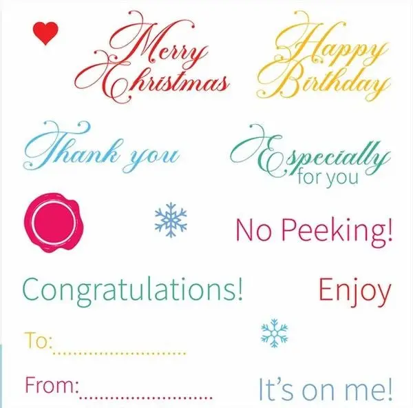 Gift Card Greetings - Clear Stamps 1