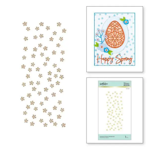 Glimmer Hot Foil Plate - Scattered Flowers 1