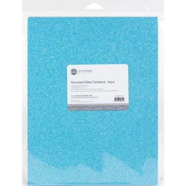 Glitter Cardstock - Aqua - 8.5"X11" 1