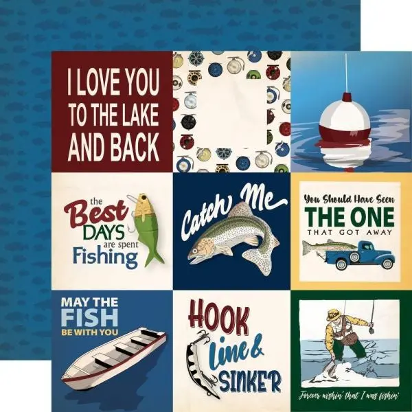 Gone Fishing - 4X4 Journaling Cards 1