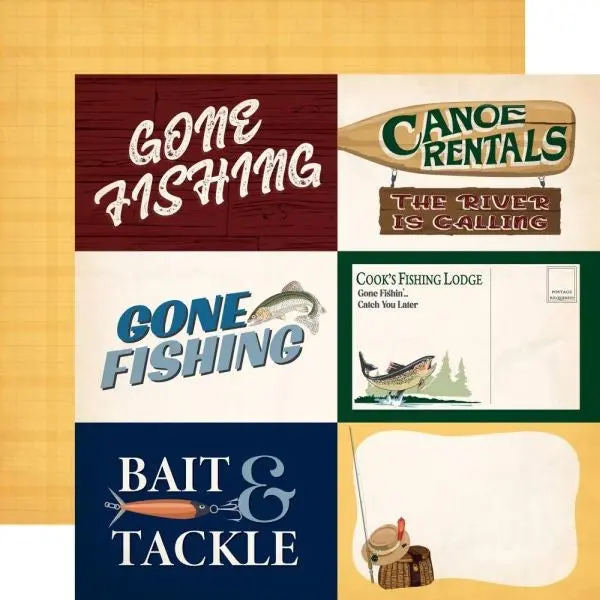 Gone Fishing - 6X4 Journaling Cards 1