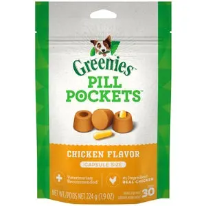Greenies Pill Pockets Treats For Dogs - Chicken Flavor 7.9-Oz 30-Ct 1