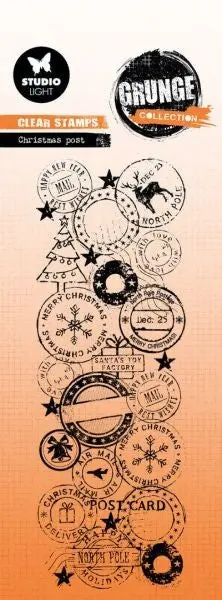 Grunge Collection - Clear Stamps - Christmas Post 1
