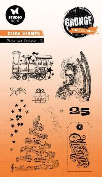 Grunge Collection - Clear Stamps - Santa Toy Factory 1