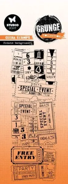 Grunge Collection - Clear Stamps - Tickets Background 1
