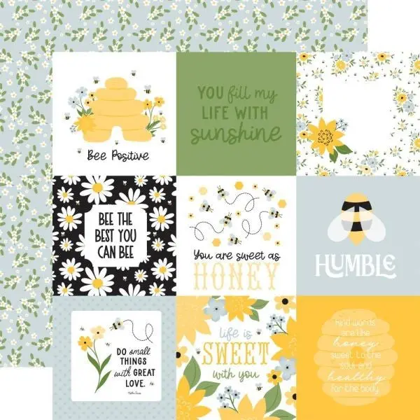 Happy As Can Bee - 4X4 Journaling Cards 1