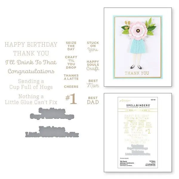 Happy Dance Collection - We Dabce Glimmer Sentiments Glimmer Hot Foil Plate & Die Set 1