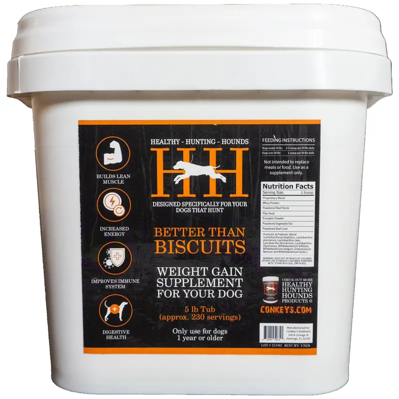 Healthy Hunting Hounds Better Than Biscuits Weight Gainer (5Lb Tub) 1