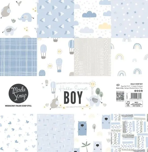 Hello Sweet Boy - 12X12 Paper Pack 1