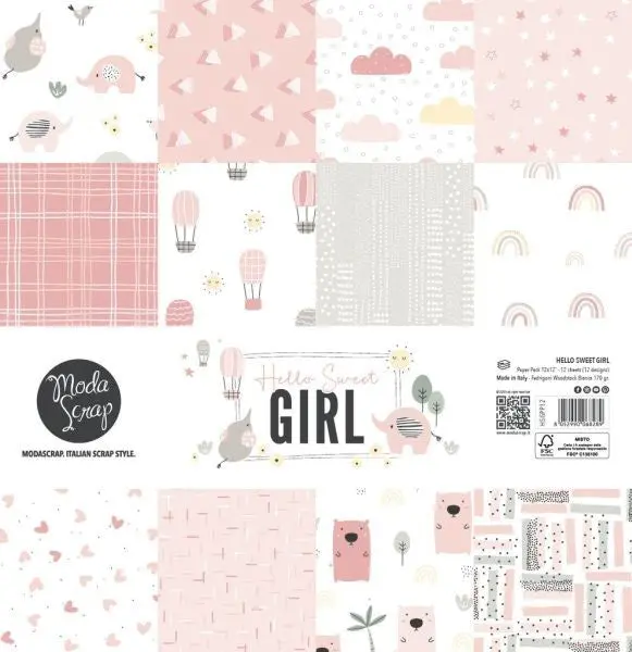 Hello Sweet Girl - 12X12 Paper Pack 1