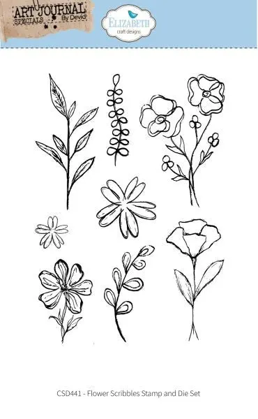 Hello You - Flower Scribbles - Stamp & Die Set 1