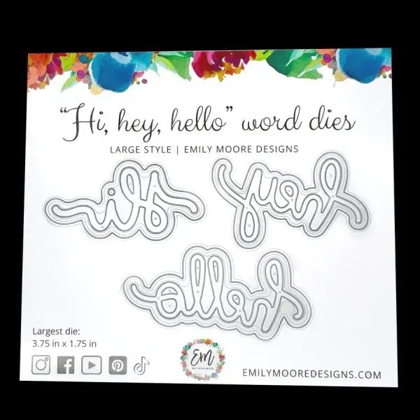 Hi, Hey, Hello Word Dies - Large Size 1