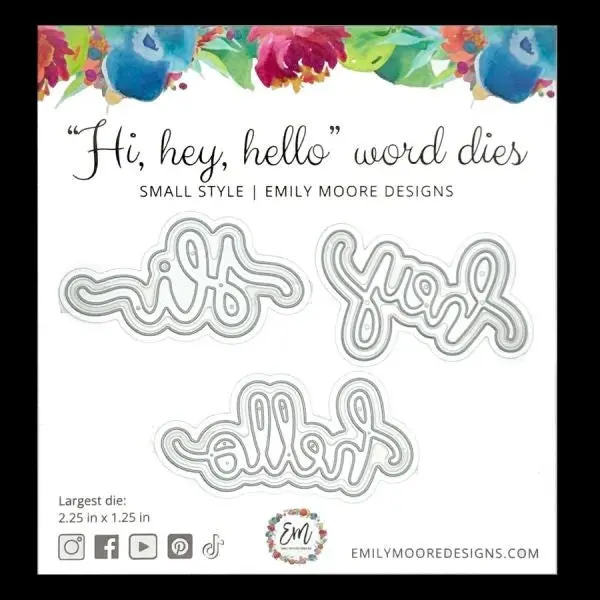 Hi, Hey, Hello Word Dies - Small Size 1