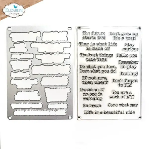 Hinged To The Past Collection - Stamp & Die Set - Journal Phrases 4 1