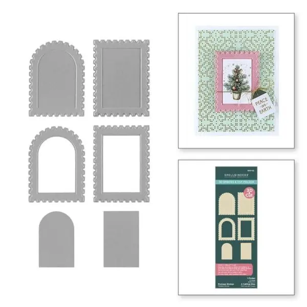Holiday Magic Collection -Postage Stamps 3D Emboss & Cut Folder 1