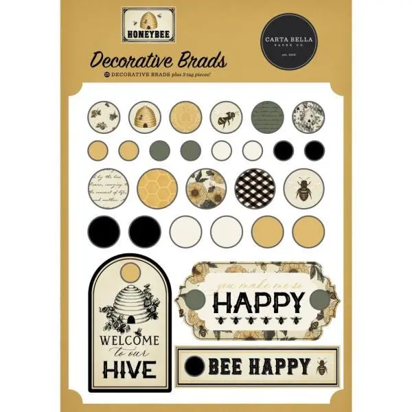Honey Bee - Adhesive Brads 1