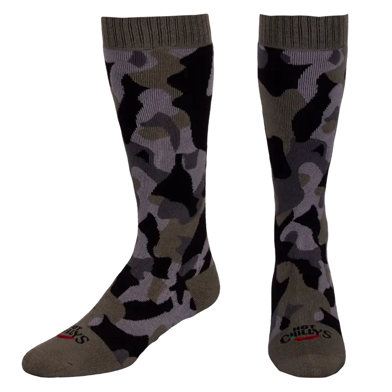Hot Chillys Men Textured Camo Mid Volume Sock 1