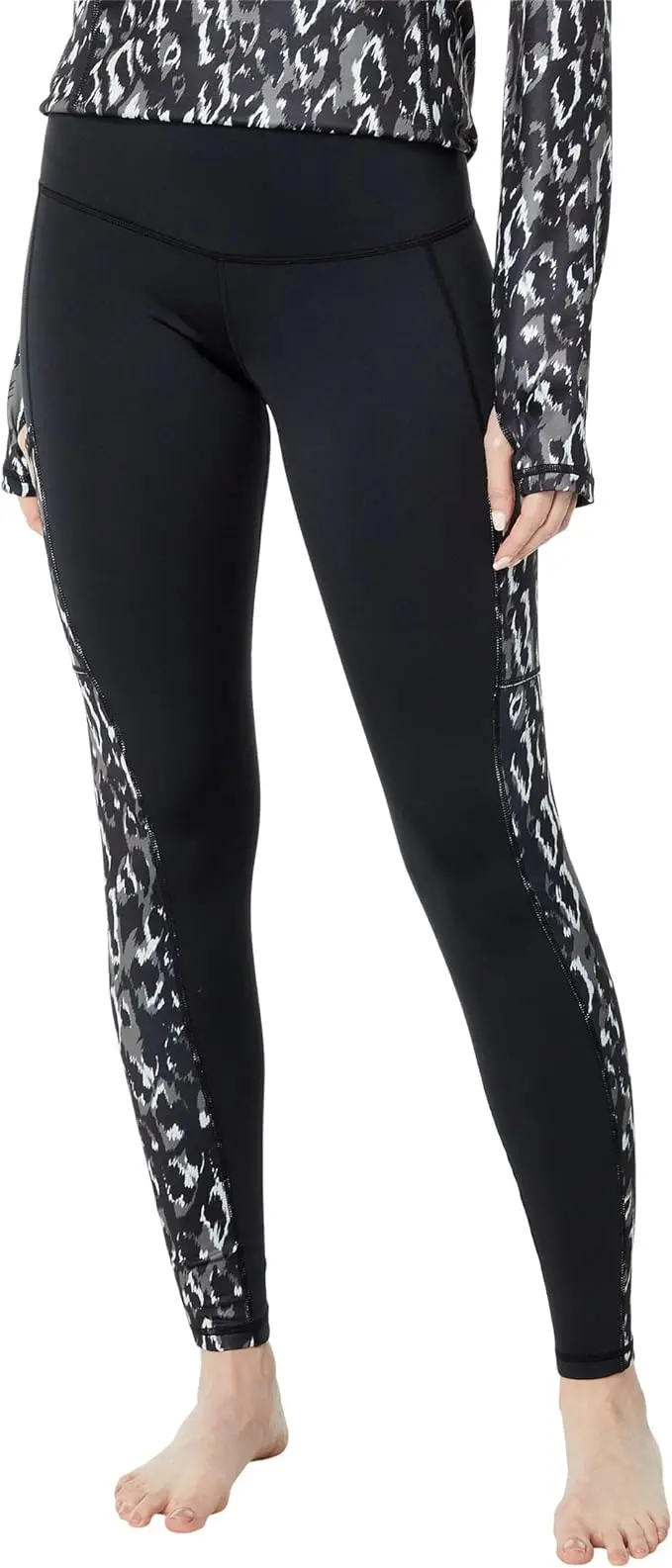 Hot Chillys Micro Elite Chamois Tight for Women – Midweight Base Layer with Print Detail