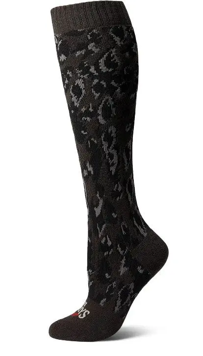 Hot Chillys Women Black Painted Animal Mid Volume Sock 1