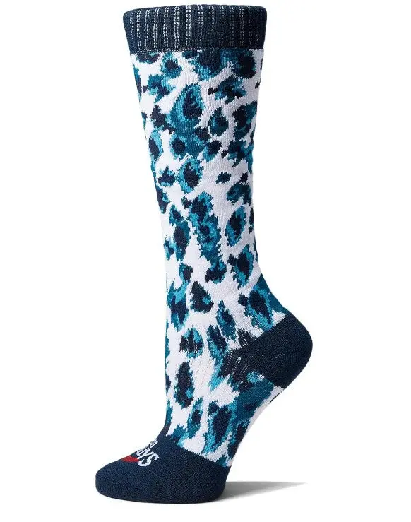 Hot Chillys Women Blue Painted Animal Mid Volume Sock 1