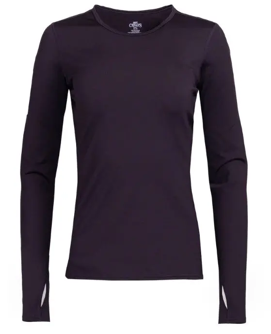 Hot Chillys Women Micro-Elite Chamois Crewneck Top Midweight Body Fit Base Layer 1