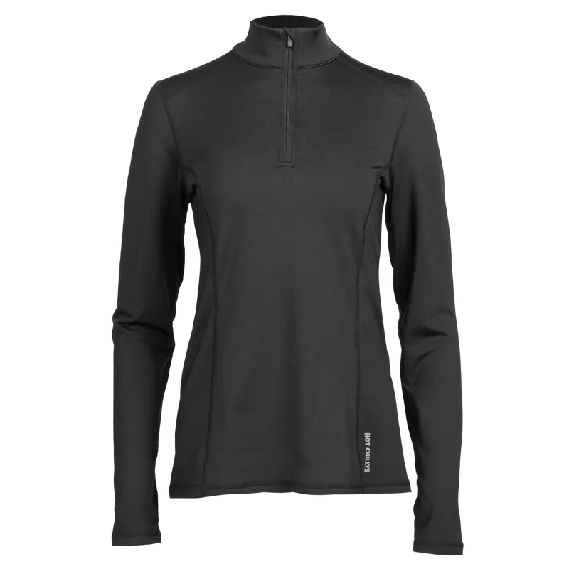 Hot Chillys Women Micro-Elite Chamois Solid Zip-T Midweight Body Fit Base Layer 6