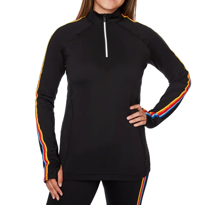 Hot Chillys Womens Micro-Elite Chamois Retro Ski Zip T 1