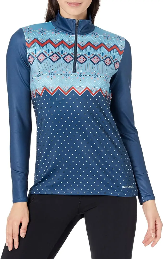 Hot Chillys Women’s Premium Midweight Zip-T – Body-Fit Thermal Base Layer
