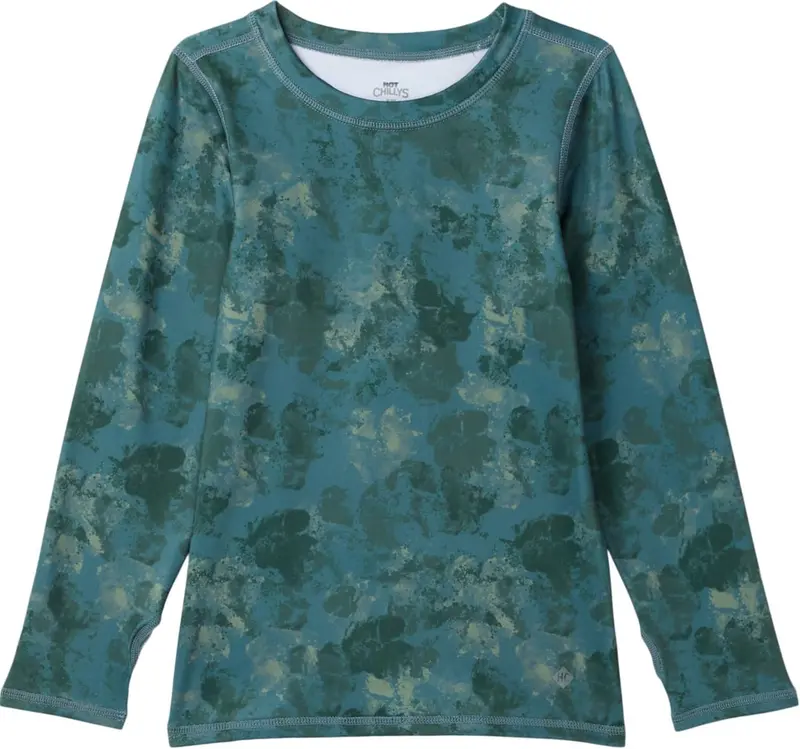 Hot Chillys Youth Micro-Elite Chamois Printed Crewneck Midweight Body Fit Base Layer 1