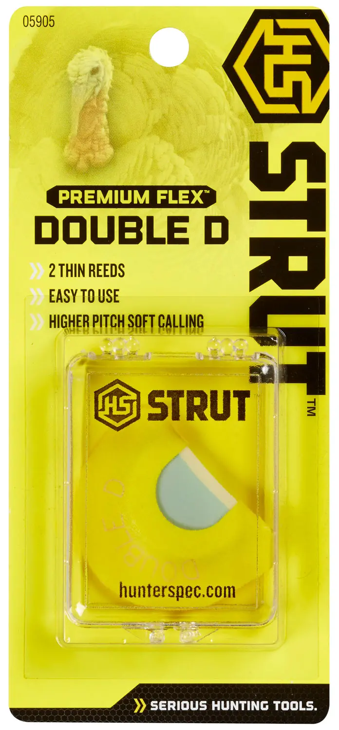 Hs Strut Double D Double Reed Diaphragm Call Double Reed Turkey Hen Sounds Attracts Turkeys Yellow 1