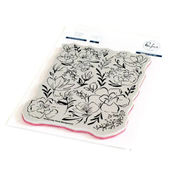 Inky Floral Background - Cling Stamp 1