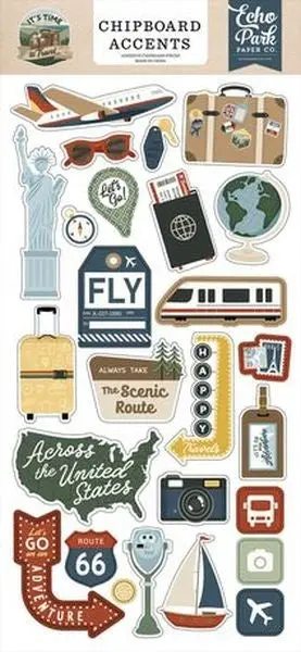 It's Time To Travel - Chipboard Accents 1
