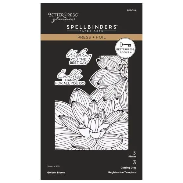 January 2026 Betterpress Society - Golden Bloom Press Plate & Die Set 1