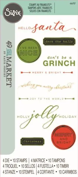 Jolly Sentiments - Clear Stamps And Framelits Dies 1